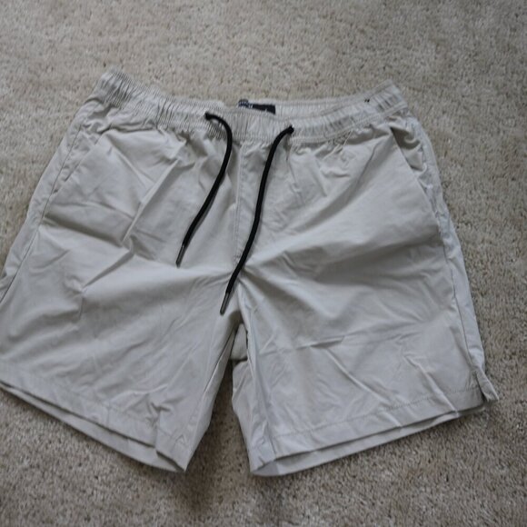 Men's Light Gray Drawstring Shorts - Picture 1 of 5